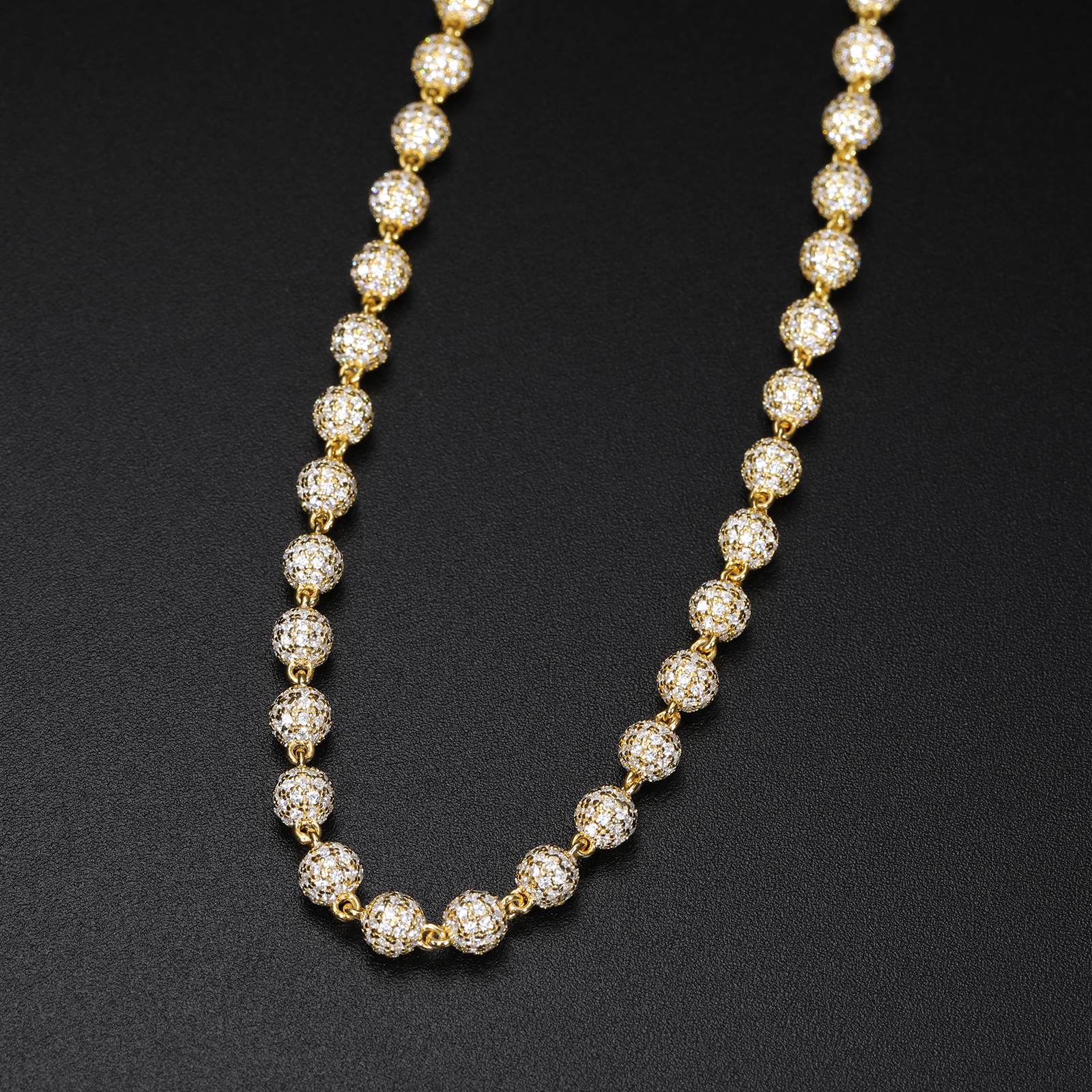 5mm S925 Moissanite Bead Link Chain