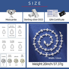 20mm S925 Moissanite Cross Link Chain