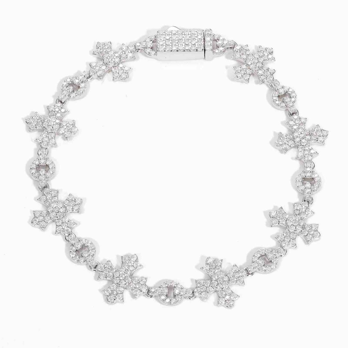 12mm S925 Moissanite Cross Link Bracelet