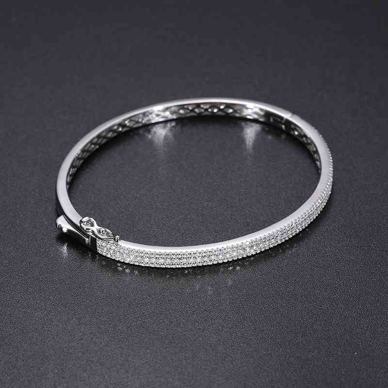 4mm S925 Cluster 3 Row Moissanite Bangle