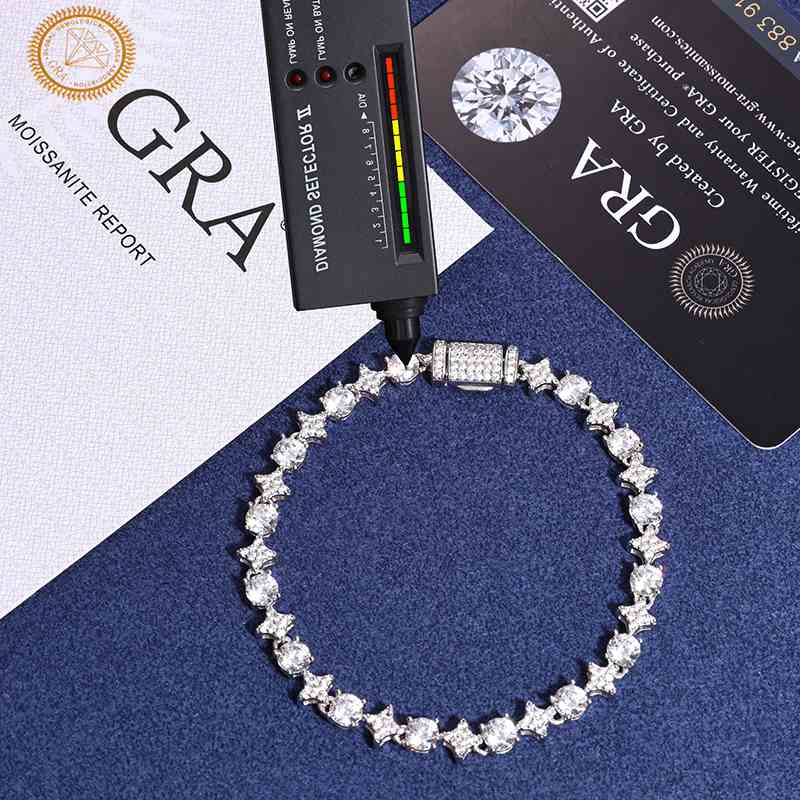 6mm S925 Moissanite Star Tennis Bracelet